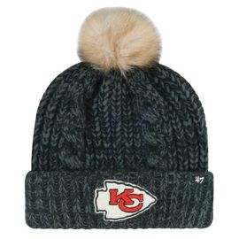 '47 Women's '47 Black Kansas City Chiefs Meeko Cuffed Knit Hat with Pom 