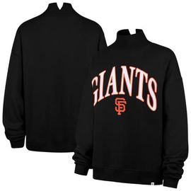 '47 Women's '47 Black San Francisco Giants Oversized Vantage Mock Neck Sweatshirt 