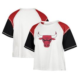 '47 Women's '47 Cream Chicago Bulls Premier Raglan Cropped T-Shirt 