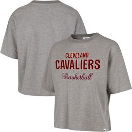 '47 Women's '47 Gray Cleveland Cavaliers Pivot Drop Needle Cropped T-Shirt 