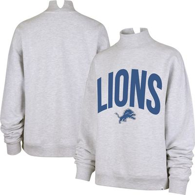 '47 Women's '47 Gray Detroit Lions Subtle Muse Mock Neck Sweatshirt 