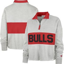 '47 Women's '47 Heather Gray Chicago Bulls Breakthrough Remi Quarter-Zip Jacket 