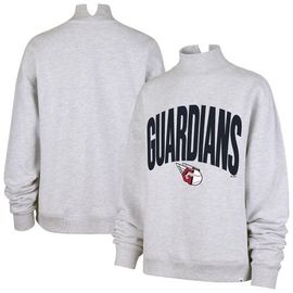 '47 Women's '47 Heather Gray Cleveland Guardians Subtle Muse Mock Neck Sweatshirt 