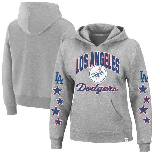 '47 Women's '47 Heather Gray Los Angeles Dodgers Plus Size Starry Eye Hoodie 