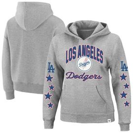 '47 Women's '47 Heather Gray Los Angeles Dodgers Plus Size Starry Eye Hoodie 