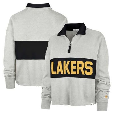 '47 Women's '47 Heather Gray Los Angeles Lakers Breakthrough Remi Quarter-Zip Jacket 