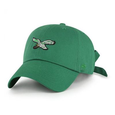 '47 Women's '47 Kelly Green Philadelphia Eagles Throwback Bow Back Clean Up Adjustable Hat 