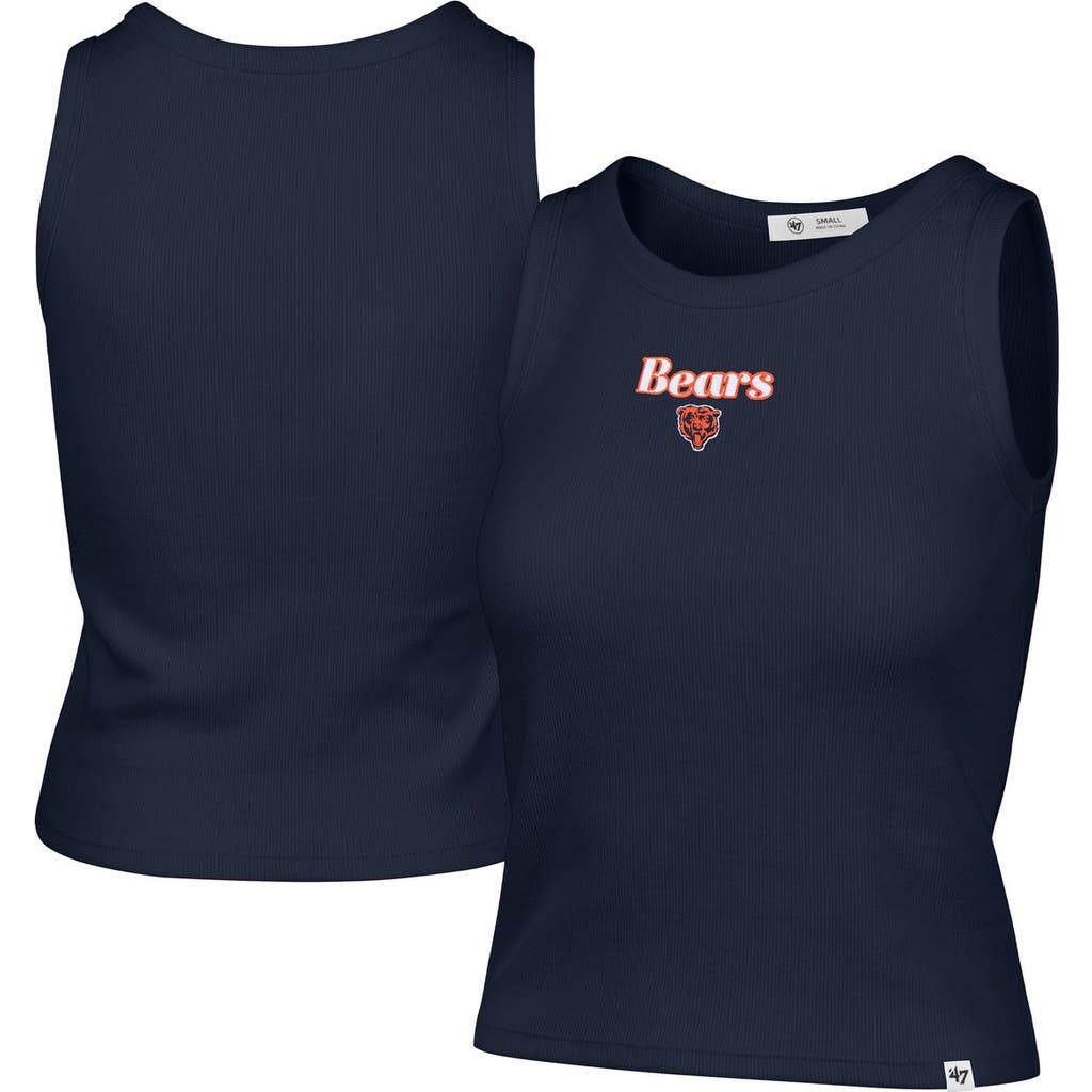 '47 Women's '47 Navy Chicago Bears Cropped Straight Cut Ribbed Baby Tank Top 