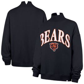 '47 Women's '47 Navy Chicago Bears Oversized Vantage Mock Neck Sweatshirt 