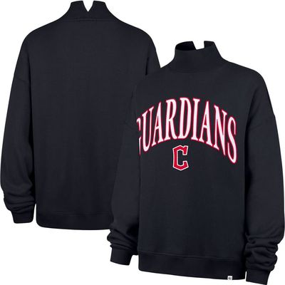 '47 Women's '47 Navy Cleveland Guardians Oversized Vantage Mock Neck Sweatshirt 