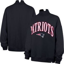 '47 Women's '47 Navy New England Patriots Oversized Vantage Mock Neck Sweatshirt 