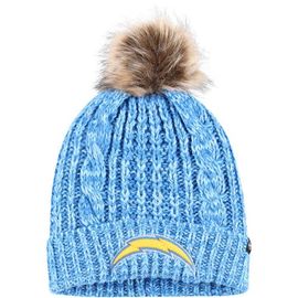 '47 Women's '47 Powder Blue Los Angeles Chargers Logo Meeko Cuffed Knit Hat with Pom 