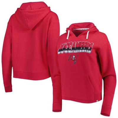 '47 Women's '47 Red Tampa Bay Buccaneers Color Rise Kennedy Notch Neck Pullover Hoodie 