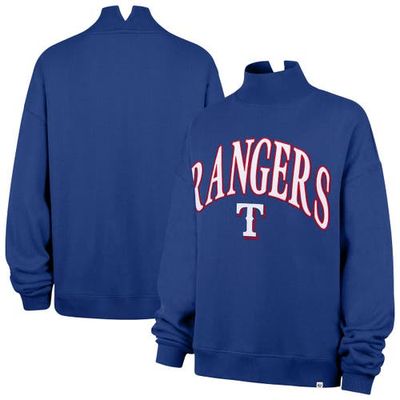 '47 Women's '47 Royal Texas Rangers Oversized Vantage Mock Neck Sweatshirt 