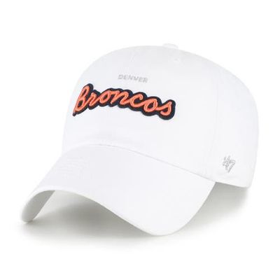 '47 Women's '47 White Denver Broncos Trendy Script Clean Up Adjustable Hat 