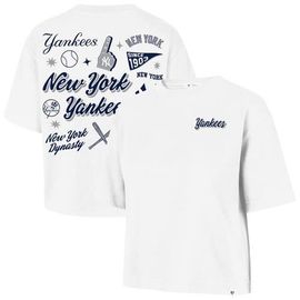 '47 Women's '47 White New York Yankees Collage Script Reed City T-Shirt 