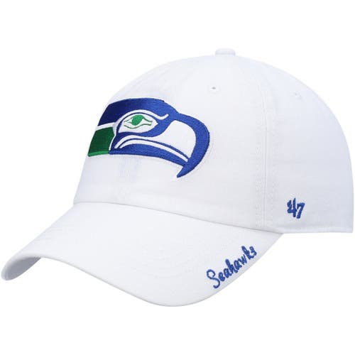 '47 Women's '47 White Seattle Seahawks Miata Clean Up Legacy Adjustable Hat 