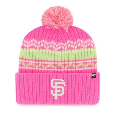'47 Youth '47 Pink San Francisco Giants Polar Vortex Cuffed Knit Hat with Pom 