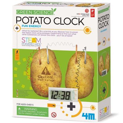 4M 4M Green Science Potato Clock Diy Renewable Energy Kit, Power Digital Clock