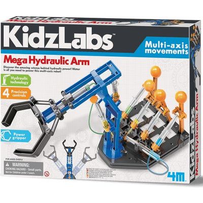 4M 4M Kidzlabs Mega Hydraulic Arm Diy Waterpowered Robotic Kit, 18