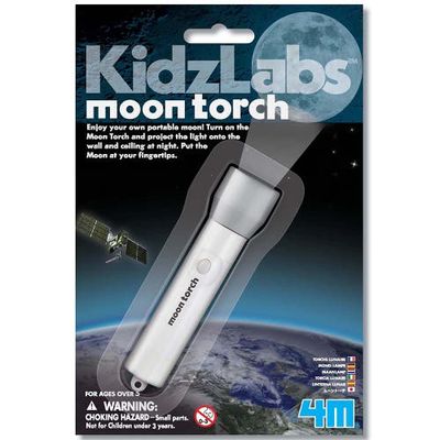 4M 4M KidzLabs Moon Torch, Portable Projecting Toy Flashlight, Kids 5+