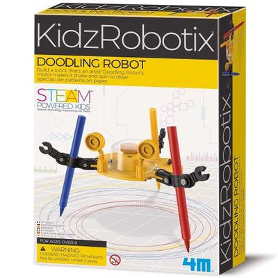 4M 4M KidzRobotix Doodling Robot DIY Kit, Build A Robot That's An Artist, 8+