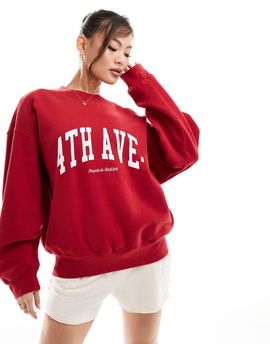 4th & Reckless 4th & Reckless Avenue lounge sweatshirt in cherry red