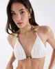 4th & Reckless 4th & Reckless bead detail halterneck triangle bikini top in white - part of a set - 2