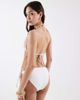 4th & Reckless 4th & Reckless bead detail halterneck triangle bikini top in white - part of a set - 4