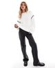 4th & Reckless 4th & Reckless contrast stitch dropped shoulder sweater in cream-White - 2
