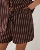 4th & Reckless 4th & Reckless cotton blend elasticated waist beach shorts in chocolate striped print - part of a set-Brown - 4