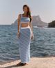 4th & Reckless 4th & Reckless cotton blend mixed checkered crochet high rise beach maxi skirt in blue - part of a set - 1