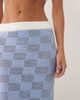 4th & Reckless 4th & Reckless cotton blend mixed checkered crochet high rise beach maxi skirt in blue - part of a set - 4
