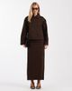 4th & Reckless 4th & Reckless cotton rich double belt detail column maxi skirt in chocolate - part of a set-Brown - 1