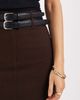 4th & Reckless 4th & Reckless cotton rich double belt detail column maxi skirt in chocolate - part of a set-Brown - 3