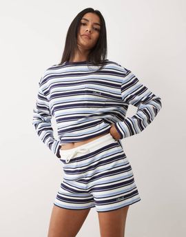 4th & Reckless 4th & Reckless cotton rich elastic waistband shorts in navy stripes - part of a set