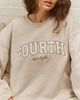 4th & Reckless 4th & Reckless cotton rich 'Fourth' boucle logo stitch sweatshirt in oatmeal-Neutral - 2