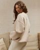 4th & Reckless 4th & Reckless cotton rich 'Fourth' boucle logo stitch sweatshirt in oatmeal-Neutral - 3