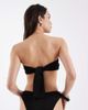 4th & Reckless 4th & Reckless crinkle bandeau gold shell hardware detail tie back bikini top in black - part of a set - 3
