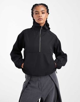 4th & Reckless 4th & Reckless Exclusive water repellent toggle detail pullover jacket in black