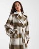 4th & Reckless 4th & Reckless exclusive wool feel longline belted trench coat in green & cream check-Multi - 2