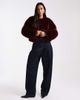 4th & Reckless 4th & Reckless faux fur cropped collarless jacket in burgundy-Red - 2