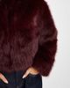 4th & Reckless 4th & Reckless faux fur cropped collarless jacket in burgundy-Red - 3