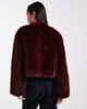 4th & Reckless 4th & Reckless faux fur cropped collarless jacket in burgundy-Red - 4