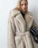 4th & Reckless 4th & Reckless faux fur oversized belted maxi coat in beige-NEUTRAL - 4