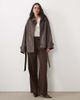 4th & Reckless 4th & Reckless faux leather funnel neck wide sleeve tie belt detail jacket in chocolate-Brown - 4