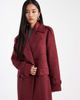 4th & Reckless 4th & Reckless faux suede double breasted belted midi trench coat in burgundy-Red - 3