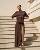 4th & Reckless 4th & Reckless fine knit drape front thigh split maxi beach skirt in chocolate - part of a set-Brown - 1