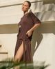 4th & Reckless 4th & Reckless fine knit drape front thigh split maxi beach skirt in chocolate - part of a set-Brown - 2