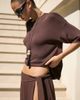 4th & Reckless 4th & Reckless fine knit dropped shoulder beach T-shirt in chocolate - part of a set-Brown - 2